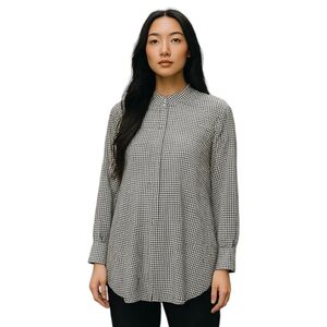 Madewell half button up plaid wellspring tunic popover shirt size medium